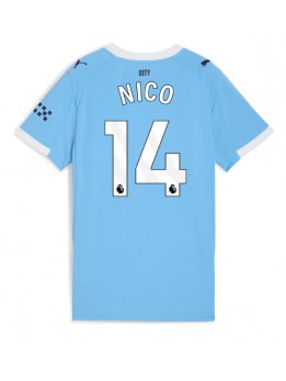 Zenske Futbalové oblečenie Manchester City Nico Gonzalez #14 2025-26 Krátky Rukáv - Domáci